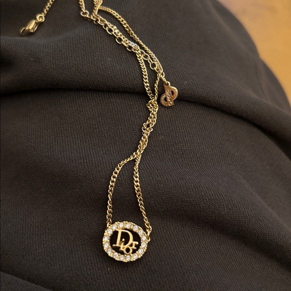 Dior Gold Necklace with Crystal Accents - Picture 1 of 3